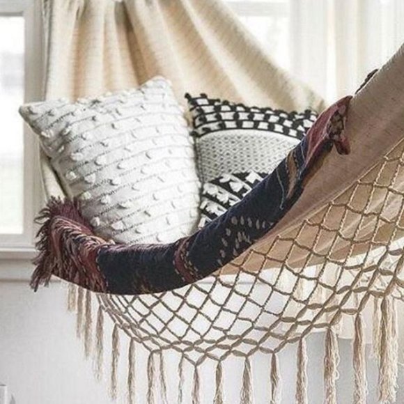 Anthropologie Other - Anthropologie Beige Fringed Macrame Hammock